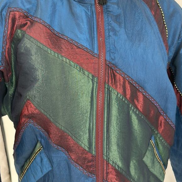 Vintage 90s Izzi Sik Coat Nylon Puffer Shiny Jacket Large Nineties M Video - Picture 6 of 10